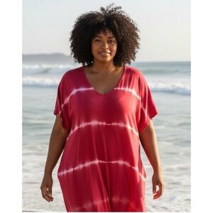 Lane Bryant Pink V-Neck Top